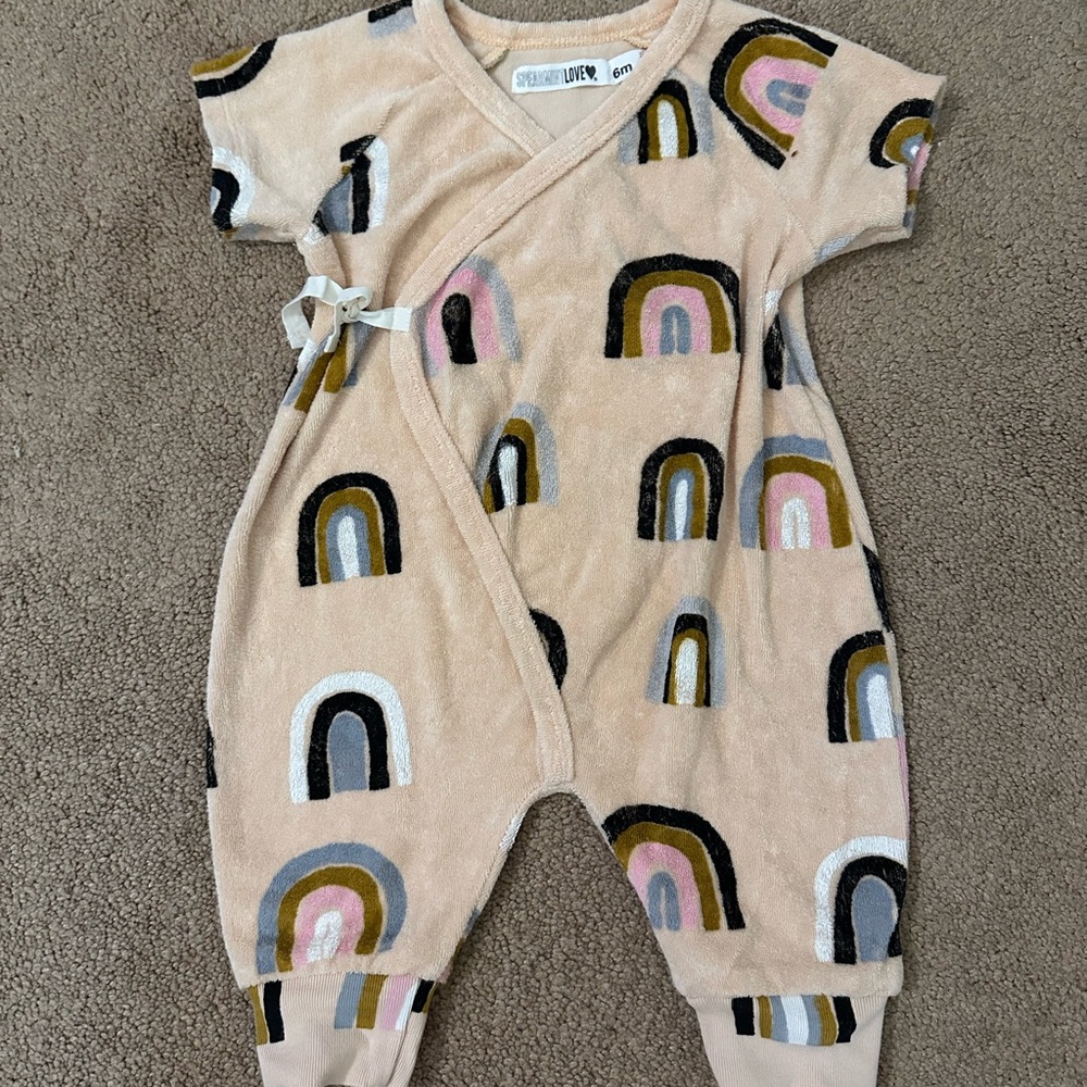 SpearmintLOVE Baby Romper with Rainbow Design